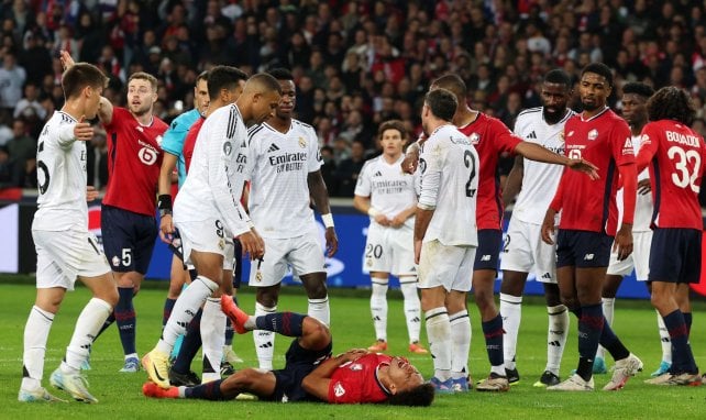 Kylian Mbappé sous les couleurs du Real Madrid. 