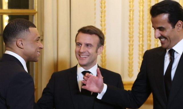 Mbappé, Macron et Tamim ben Hamad Al Thani