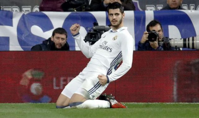 Alvaro Morata célèbre un but avec le Real Madrid