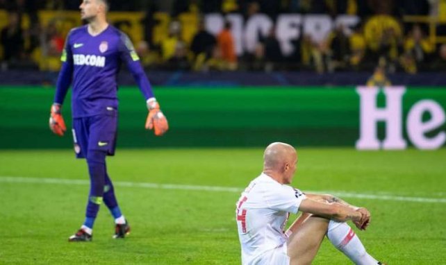 Andrea Raggi en plein désarroi à la fin du match Borussia Dortmund-AS Monaco (3-0)