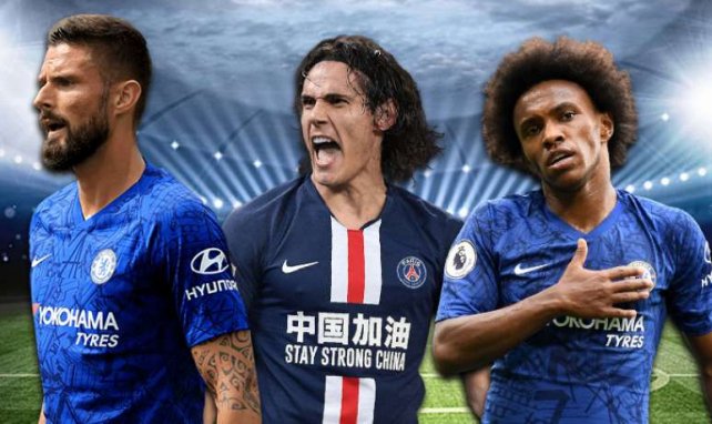 Giroud, Cavani et Willian seront en fin de contrat en juin prochain