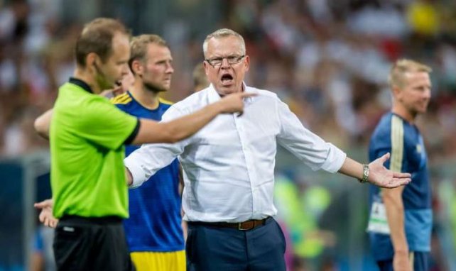Janne Andersson lors de la rencontre entre la Suède et l'Allemagne à la Coupe du Monde 2018