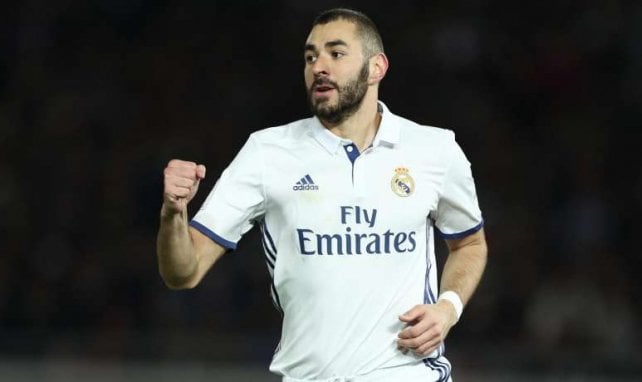 Karim Benzema sous le maillot du Real Madrid.