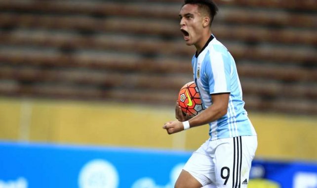 L'attaquant Lautaro Martinez avec les espoirs argentins