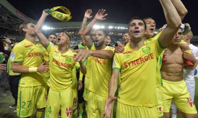 La joie des joueurs du FC Nantes après la victoire face à Guingamp en L1