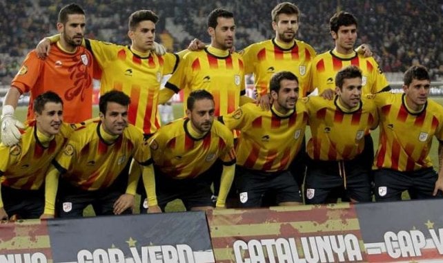Le onze catalan lors du match Catalogne - Cap Vert en décembre 2013