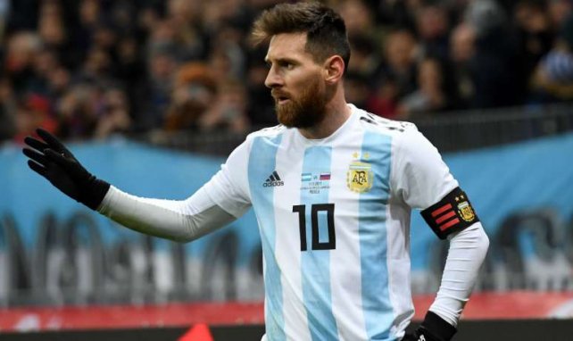 Lionel Messi sous le maillot de l'Argentine.