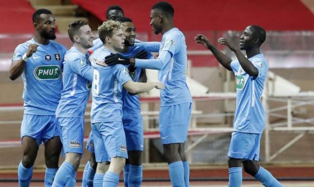 Metz fête le deuxième but inscrit face à Monaco, inscrit par Gakpa
