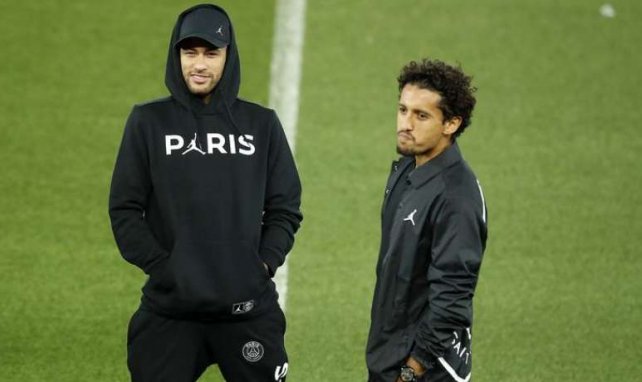 Neymar et Marquinhos ici en Ligue des Champions avant le match à Anfield