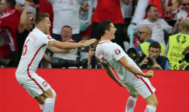 Robert Lewandowski lors de la rencontre entre la Pologne et le Portugal à l'Euro 2016