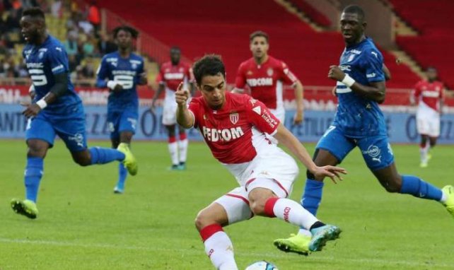 Wissam Ben Yedder en action lors de Monaco-Rennes