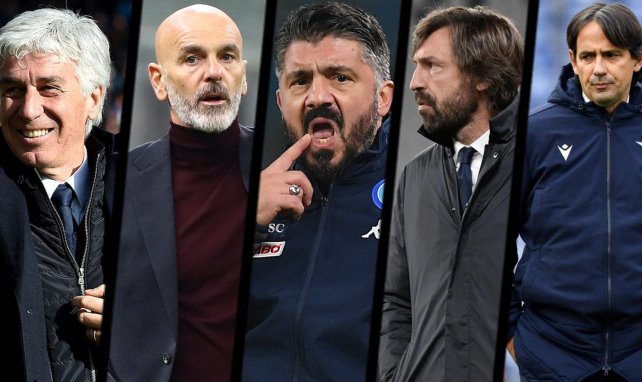 Gasperini, Pioli, Gattuso, Pirlo et Inzaghi, coachs de Serie A