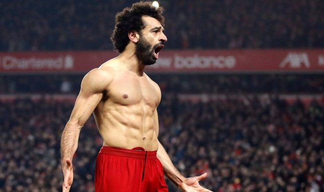 Mohamed Salah célèbre un but