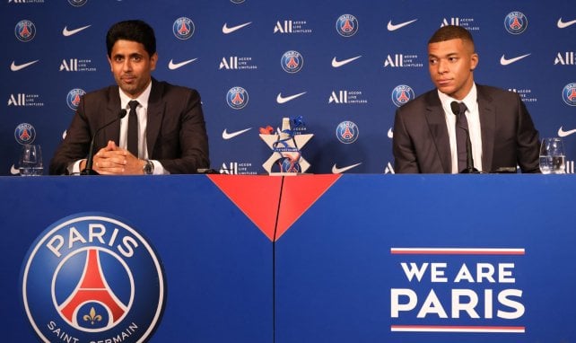 Nasser Al-Khelaïfi avec Kylian Mbappé