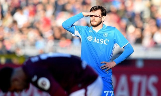 Khvicha Kvaratskhelia lors d'un match avec Naples
