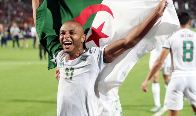 Yacine Brahimi avec le maillot de l'Algérie
