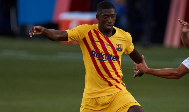 Ousmane Dembélé avec le maillot du FC Barcelone