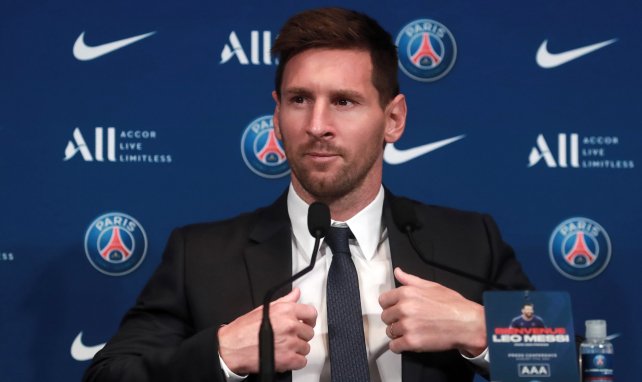 Lionel Messi lors de la conférence de presse