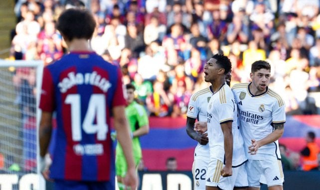 Joao Felix face à Jude Bellingham, célébrant son doublé face au Barça