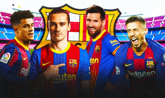 Coutinho, Antoine Griezmann, Lionel Messi et Clément Lenglet (FC Barcelone)