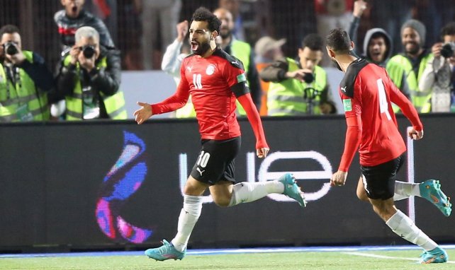 Mohamed Salah célèbre son but avec l'Egypte