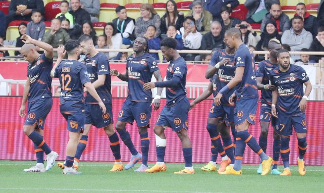 Les joueurs de Montpellier célèbrent la victoire contre Monaco