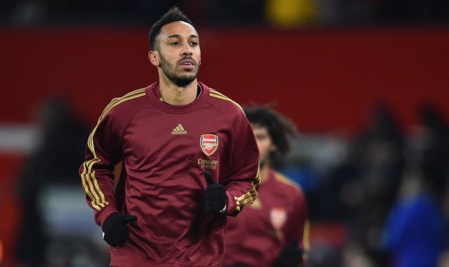 Pierre-Emerick Aubameyang à l'échauffement avec Arsenal