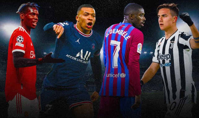 Mbappé, Pogba, Dembélé, Dybala : ces stars du foot qui seront libres l'été prochain.