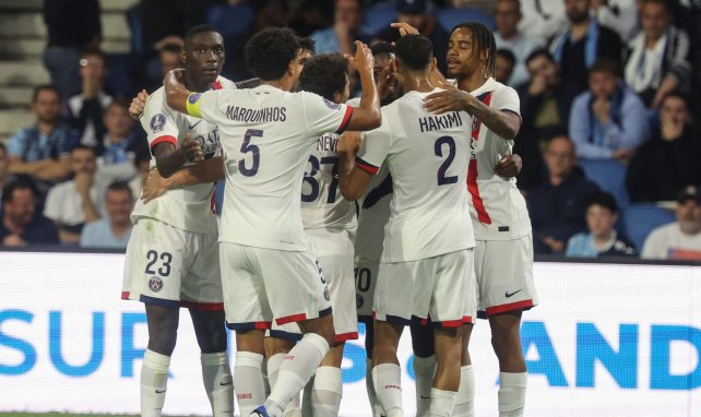 Le PSG célèbre un but en Ligue 1 face au Havre