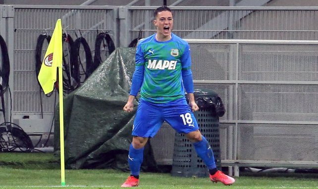 Giacomo Raspadori après un but avec Sassuolo