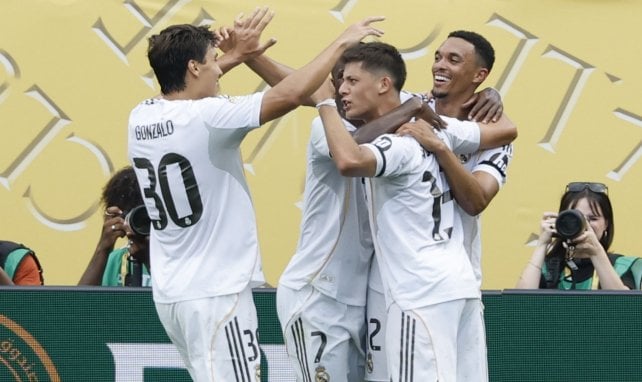 Les joueurs du Real Madrid célèbrent un but face à Pachuca