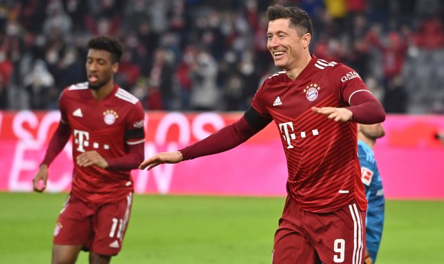Robert Lewandowski fête un but avec le Bayern Munich