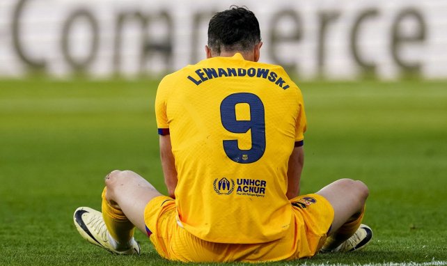Robert Lewandowski lors d'un match du FC Barcelone