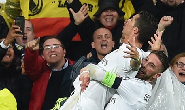 Cristiano Ronaldo et Sergio Ramos lors de la remontada du Real Madrid contre Wolfsbourg