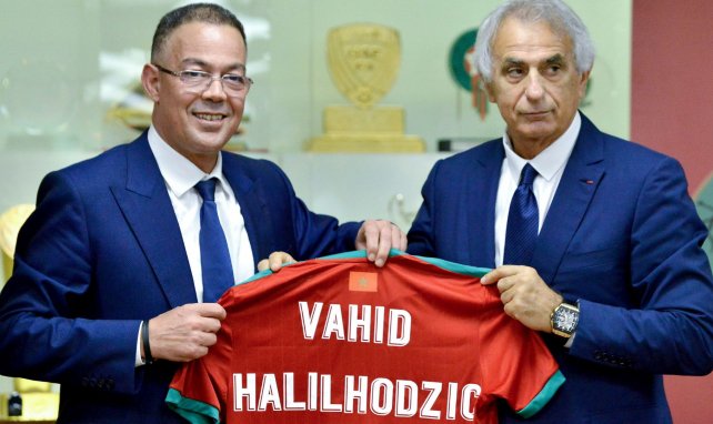 Le président de la FRMF Faouzi Lekjaa avec Vahid Halilhodzic.