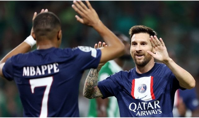 Messi et Mbappé avec le PSG.