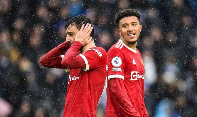 Bruno Fernandes et Jadon Sancho avec Manchester Unoted