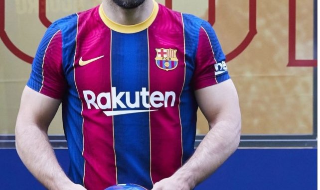 Sergio Aguero avec le maillot du Barça