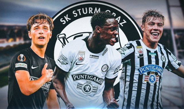 Bøving, Emegha et Højlund avec le Sturm Graz