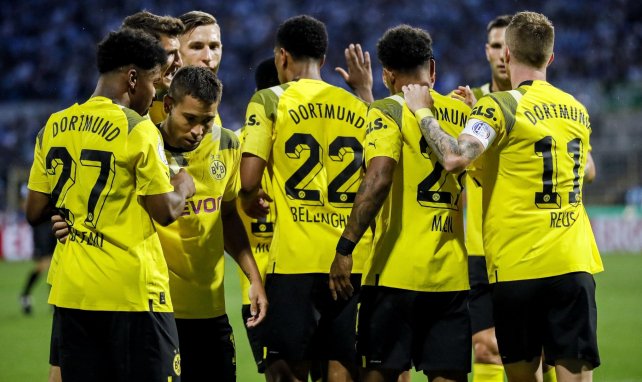 Les joueurs du Borussia Dortmund célèbrent leur victoire en Coupe d'Allemagne