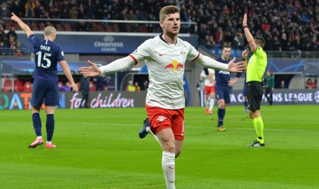 Timo Werner avec Leipzig face à Tottenham en C1