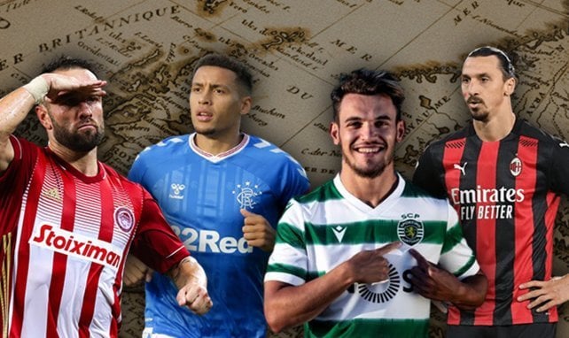 Valbuena (Olympiakos), Tavernier (Rangers), Gonçalves (Sporting CP) et Ibrahimovic (AC Milan)