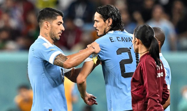 Luis Suarez et Edinson Cavani avec l'Uruguay