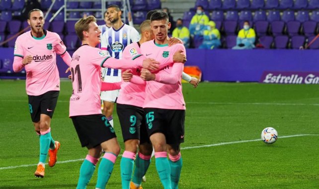 Clément Lenglet félicité par ses coéquipiers pour son but contre Valladolid