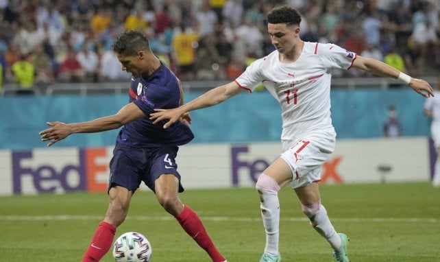 Raphaël Varane face à la Suisse