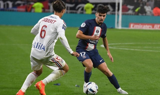 Vitinha avec le PSG contre l'OL de Caqueret