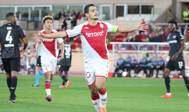 Wissam Ben Yedder célèbre un but avec l'AS Monaco