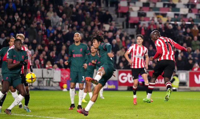 Yoane Wissa, buteur avec Brentford face à Liverpool 