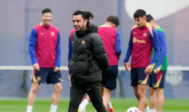 Xavi à l'entrainement du Barça