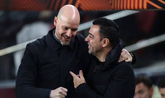 Erik ten Hag et Xavi Hernandez en 2023